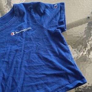 Blue Champion Crop Top